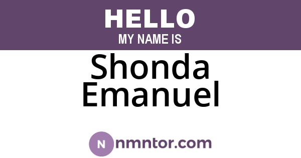 Shonda Emanuel