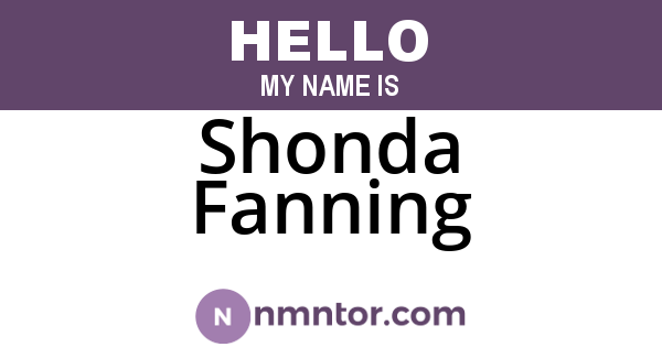 Shonda Fanning