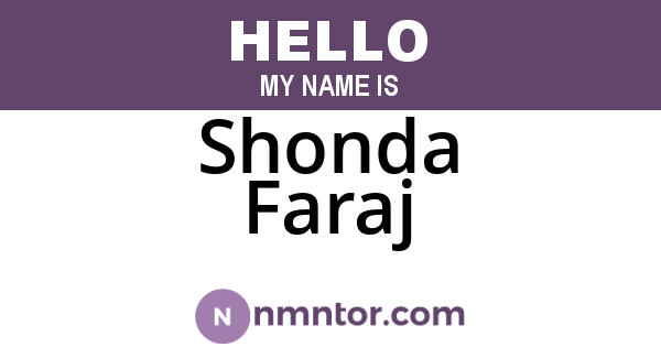 Shonda Faraj