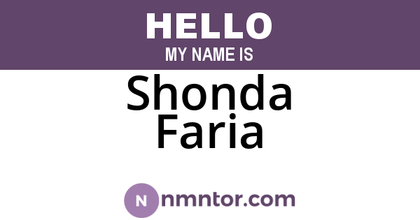 Shonda Faria
