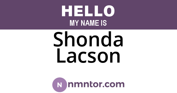 Shonda Lacson