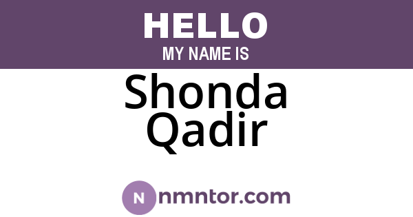 Shonda Qadir