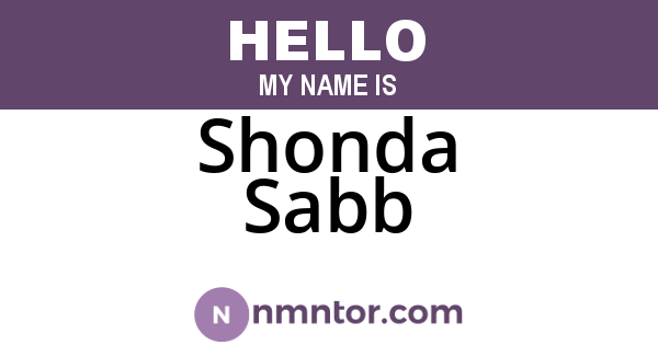 Shonda Sabb