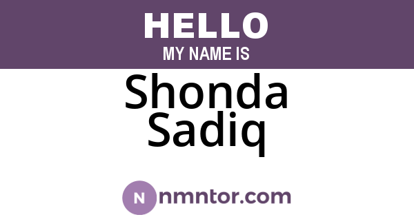 Shonda Sadiq