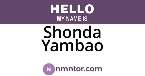 Shonda Yambao