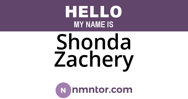 Shonda Zachery