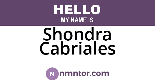 Shondra Cabriales