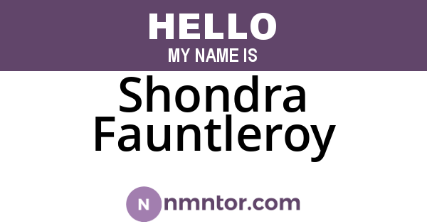 Shondra Fauntleroy