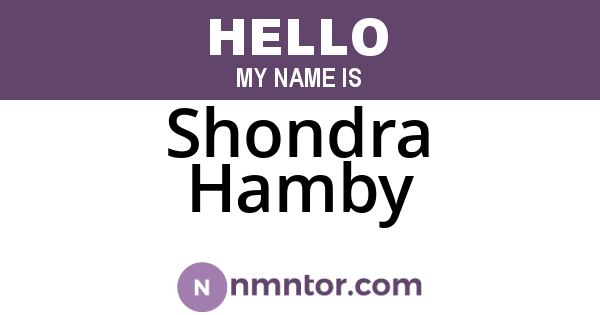 Shondra Hamby