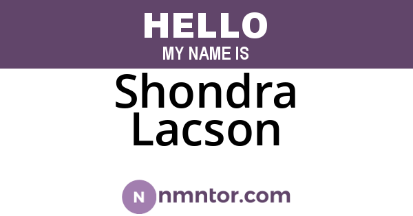 Shondra Lacson