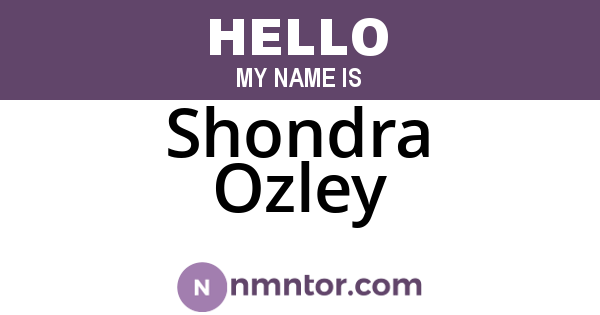 Shondra Ozley