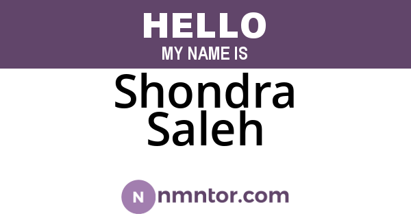 Shondra Saleh