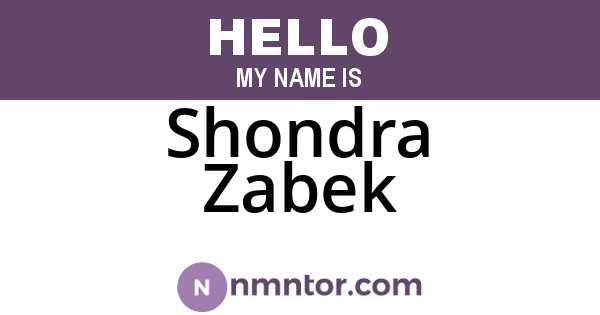 Shondra Zabek