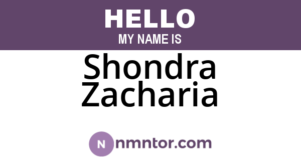 Shondra Zacharia
