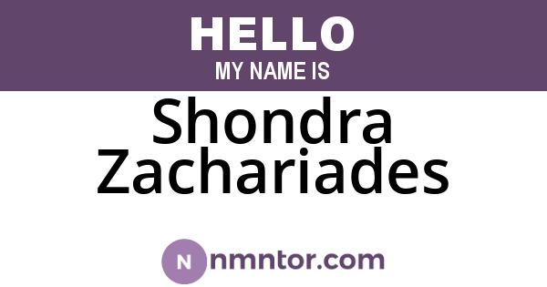Shondra Zachariades