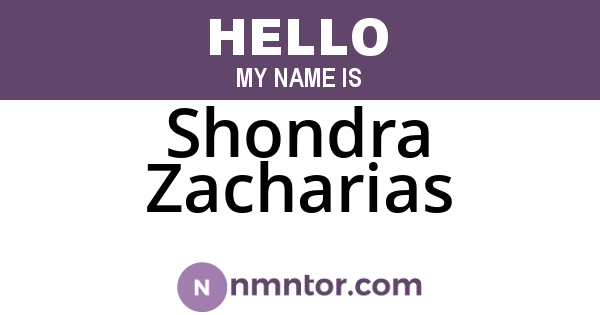 Shondra Zacharias