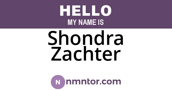 Shondra Zachter