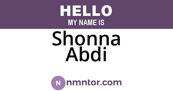 Shonna Abdi