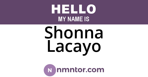 Shonna Lacayo