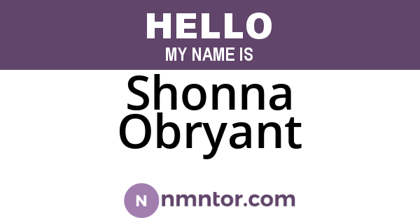 Shonna Obryant
