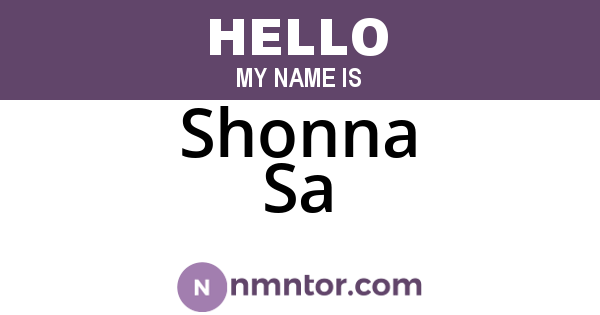 Shonna Sa