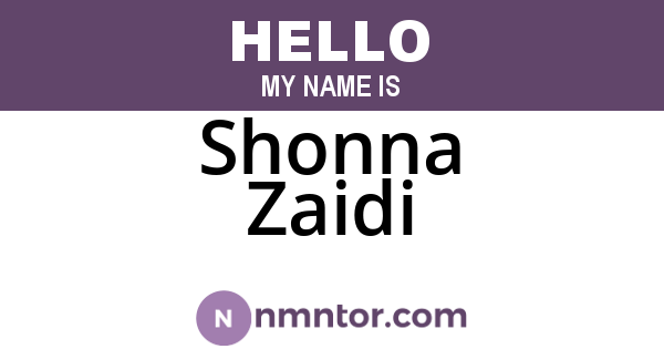 Shonna Zaidi