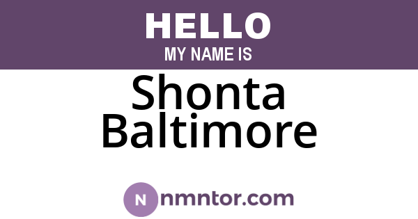 Shonta Baltimore