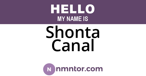 Shonta Canal