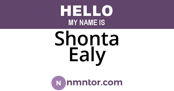 Shonta Ealy
