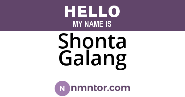 Shonta Galang