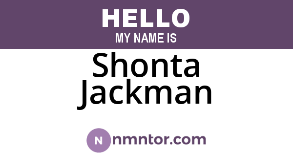 Shonta Jackman
