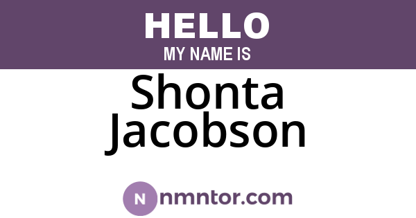 Shonta Jacobson