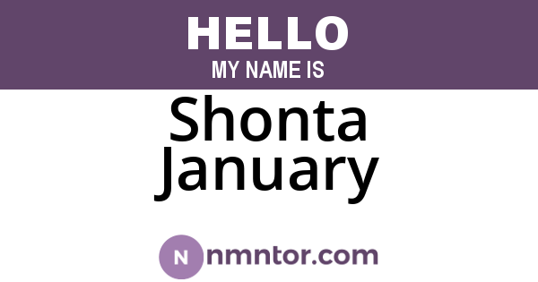 Shonta January