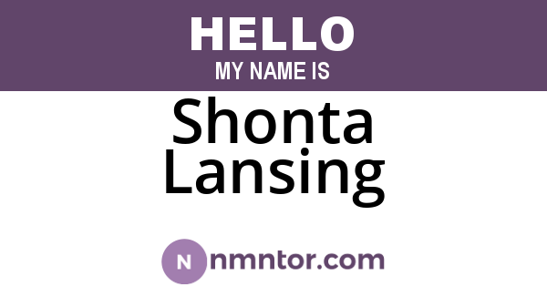 Shonta Lansing