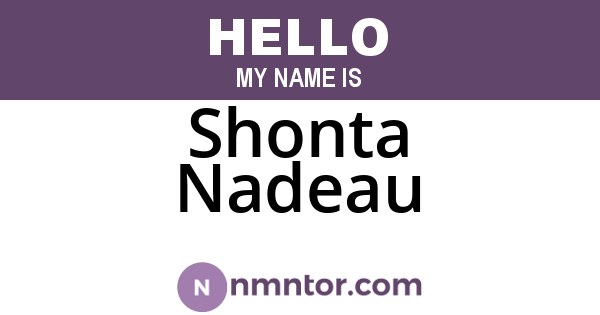 Shonta Nadeau