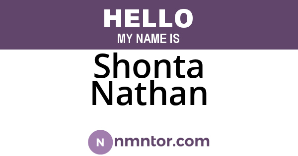 Shonta Nathan