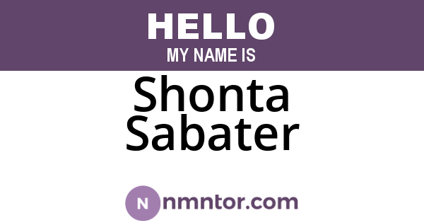 Shonta Sabater