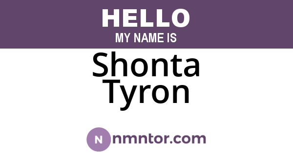 Shonta Tyron