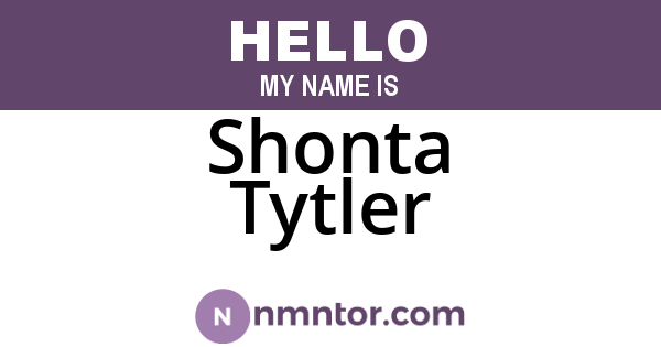 Shonta Tytler