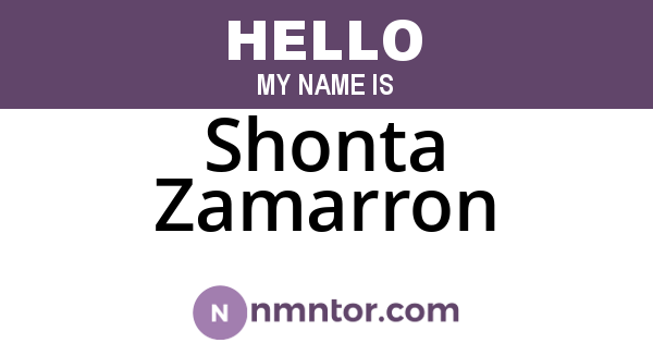 Shonta Zamarron