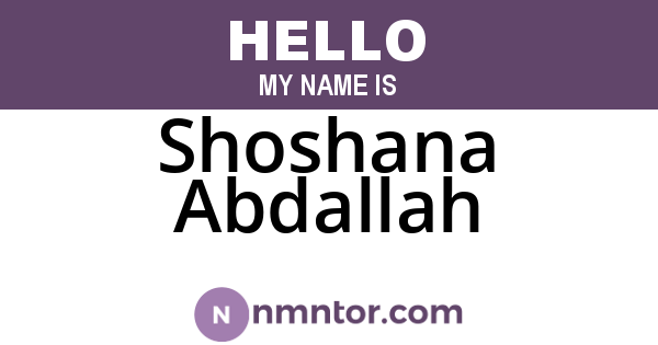 Shoshana Abdallah