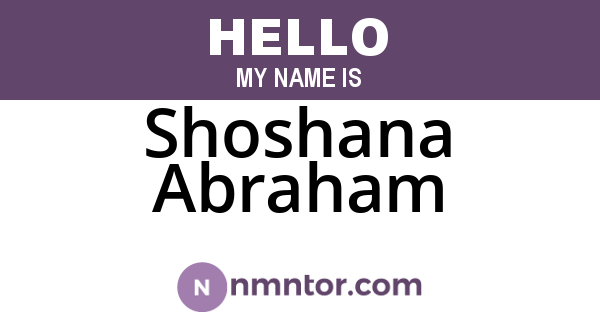 Shoshana Abraham
