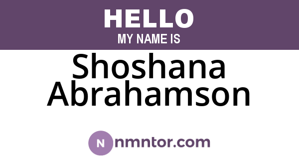 Shoshana Abrahamson