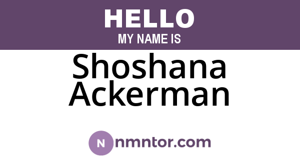 Shoshana Ackerman
