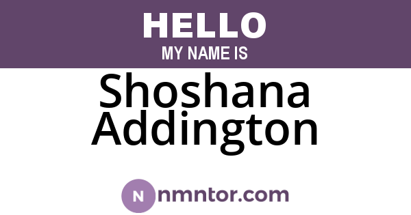Shoshana Addington