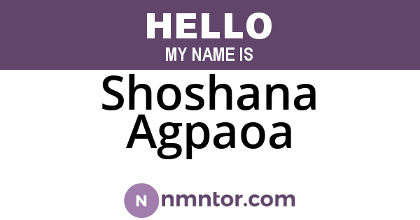 Shoshana Agpaoa