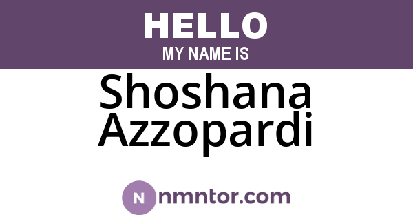 Shoshana Azzopardi
