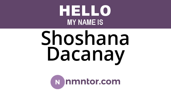 Shoshana Dacanay