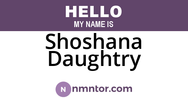Shoshana Daughtry