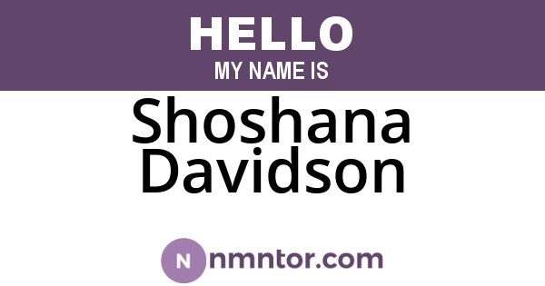 Shoshana Davidson